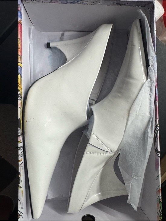 Jeffrey Campbell Shoes - Jeffrey Campbell White Pointed-Toe Mid Kitten Heel Pumps
